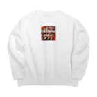 テケテケのポップな錦鯉 Big Crew Neck Sweatshirt