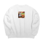 tatsuya1007の焚火をしているウサギ Big Crew Neck Sweatshirt