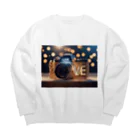 LOVEPOINTBOXのキラキラカメラ Big Crew Neck Sweatshirt