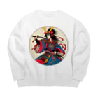 manyou-lab_Ukiyo-eの浮世絵 ド派手侍 Ukiyoe Flamboyant Samurai [UDS-DL-SR001-0003] Big Crew Neck Sweatshirt