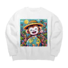 アニマルキャラクターショップのhappiness monkey Big Crew Neck Sweatshirt