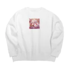 amxafukのふわふわマシュマロかわいいプリン Big Crew Neck Sweatshirt