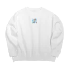 なお（ｻﾗﾘｰﾏﾝ）＠AI使って情報発信中のサラリーマン＠青空コーヒー Big Crew Neck Sweatshirt