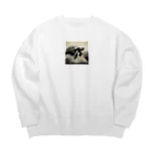 hinn-ketuの３、風に立つカメ Big Crew Neck Sweatshirt