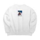 GoldCatの雪猫 Big Crew Neck Sweatshirt