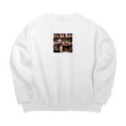 「動物ミリ屋」のカワウソのパーくん Big Crew Neck Sweatshirt