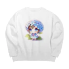 ぱんだまんのあじさい Big Crew Neck Sweatshirt