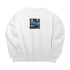 Kai🐚の花火と列車 Big Crew Neck Sweatshirt