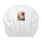 Lemon teaのたくさんの花々を Big Crew Neck Sweatshirt