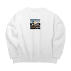 uj-ojiasnのかっこいい飛行機 Big Crew Neck Sweatshirt