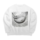 hanamama405387のカピバラのお昼寝 Big Crew Neck Sweatshirt