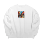 kazhiroの「ロック界の新星！かわいすぎる子猫ちゃんがミュージシャンデビュー！」 Big Crew Neck Sweatshirt