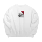 にくまるショップのワンポイント浮世 Big Crew Neck Sweatshirt