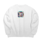 「動物ミリ屋」の犬神様鎮座 Big Crew Neck Sweatshirt