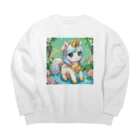 karekore_のかわいいユニコーンのみこ Big Crew Neck Sweatshirt