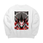 ZZRR12の闘志の炎、愛を捨てた狐の瞳 Big Crew Neck Sweatshirt