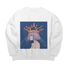 桜猫店-sakuraneko-のクラゲ王子 Big Crew Neck Sweatshirt