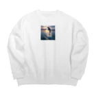 ai美女ショップの夕日とイルカ🐬🌅 Big Crew Neck Sweatshirt