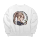 ponytail-bisyoujoのポニーテール美少女図鑑アイコン Big Crew Neck Sweatshirt