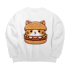 ゆるきゃら製作所の猫バーガー Big Crew Neck Sweatshirt