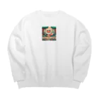 星パンダショップのレトロてくてくきつね Big Crew Neck Sweatshirt