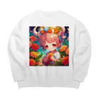 NaROOMのデーモンプリンセスは、お花がお好き💗 Big Crew Neck Sweatshirt