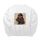 Un_windの葉巻ベアー Big Crew Neck Sweatshirt