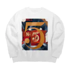 パブリックドメインさんのチャールズ・デムス charles demuth No5 金のNo.5 Big Crew Neck Sweatshirt