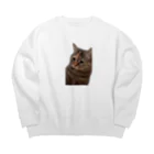 猫ミームグッズの【猫ミーム】叱られる猫 Big Crew Neck Sweatshirt