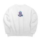 WING_0101の和風サメちゃんグッズ Big Crew Neck Sweatshirt