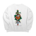 ファンシーTシャツ屋の蛇と薔薇のダガータトゥーデザイン Big Crew Neck Sweatshirt