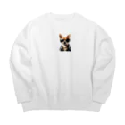 arenahitoのニヒルなチワワ Big Crew Neck Sweatshirt