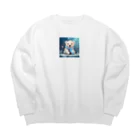 りんりんの可愛いシロクマちゃんショップ　かわいいよ！のしろくまちゃん Big Crew Neck Sweatshirt