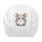 もふっとチンチラ🐭のチンチラ（シナモン） Big Crew Neck Sweatshirt