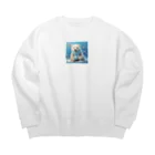 りんりんの可愛いシロクマちゃんショップ　かわいいよ！の白くま Big Crew Neck Sweatshirt