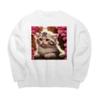 RoseにゃんこのRoseにゃんこ Big Crew Neck Sweatshirt