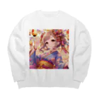 推しの美少女とアイドルのお祭りを楽しむ浴衣美少女 Big Crew Neck Sweatshirt