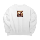 DeeeeDののこぎりのキャラクター Big Crew Neck Sweatshirt