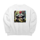 ねこねこねこんのパンダハート Big Crew Neck Sweatshirt