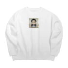 なお（ｻﾗﾘｰﾏﾝ）＠AI使って情報発信中のカンペ確認中＠サラリーマン Big Crew Neck Sweatshirt