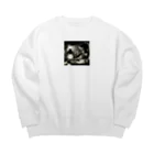 neko_inu_loveloveのstudy boy Big Crew Neck Sweatshirt