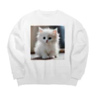 SkyBlueのキュートな子猫 Big Crew Neck Sweatshirt