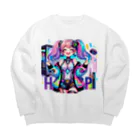 iSysのゲーミング少女ピーシースリー Big Crew Neck Sweatshirt