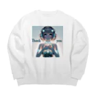 iSysのゲーミング少女ピーシーフォー Big Crew Neck Sweatshirt