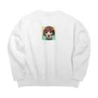 takecooの和服女子 Big Crew Neck Sweatshirt