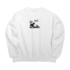 momoRockのデッサンタッチ カバ(Chil) Big Crew Neck Sweatshirt