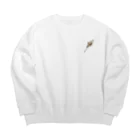 motsunabeeのpearl clip, unique, new design, special Big Crew Neck Sweatshirt