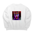 Shinya_Moritaの叫ぶ犬 Big Crew Neck Sweatshirt