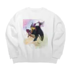 CurtainCallのfear 悪魔 Big Crew Neck Sweatshirt