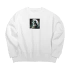 kenken-kenkenショップの月夜の狛犬 Big Crew Neck Sweatshirt